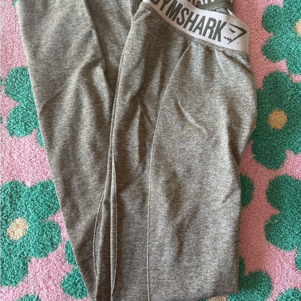 Gymshark Olive and Gray Waistband Leggings